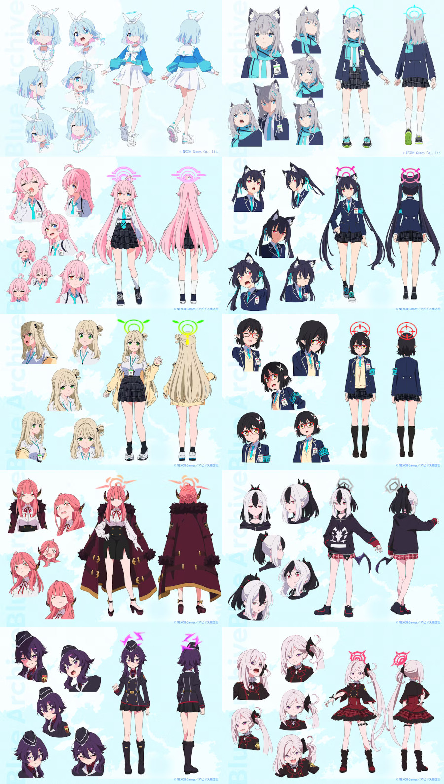 Blue Archive the Animation characters